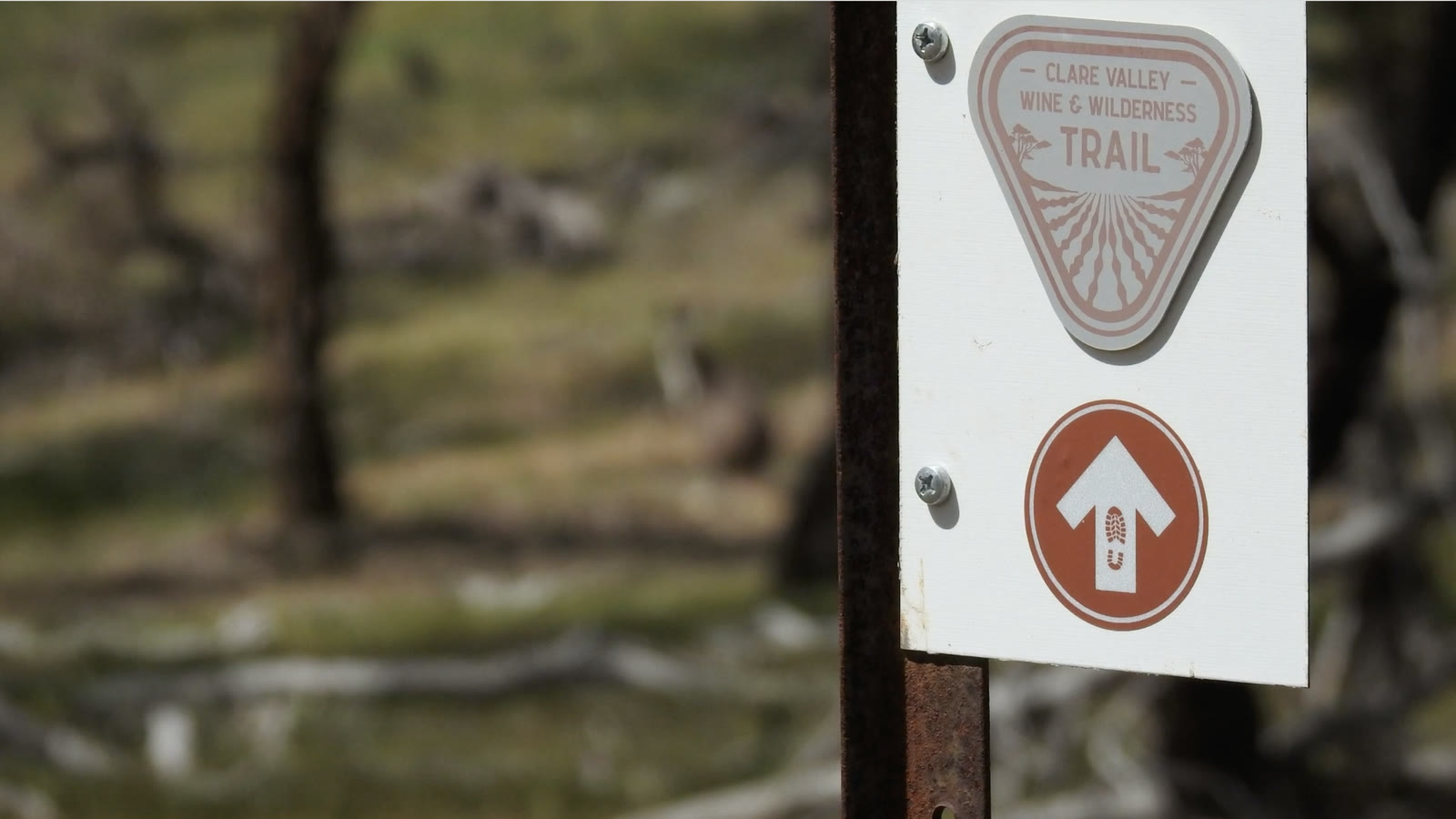 Clare Valley Wine and Wilderness Trail Stage 3 marker at Battunga Cottages